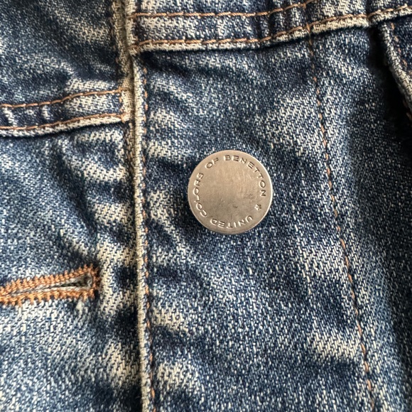 Women’s Rider Style Stretch Jean Jacket Size Medium United Colors of Benneton - Picture 6 of 14